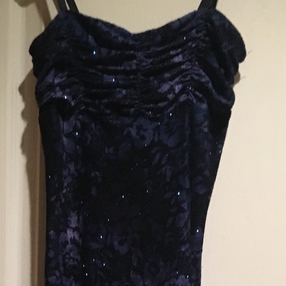 sparkly dress, blue/black petite